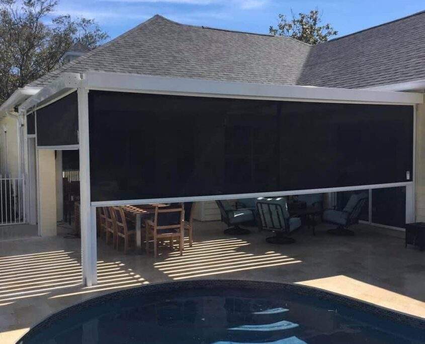 Screening Louvered Pergola Poolside Ft. Lauderdale FL